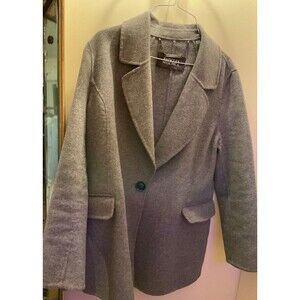 Badgley Mischka Wool Blend Blazer/Jacket Size Medium Gray Classic Quiet Luxury